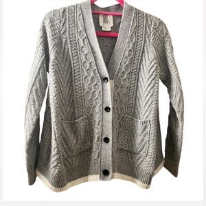 Anthropologie Lili’s Closet Gray Knitted Wool Blend Cardigan Sz XS
